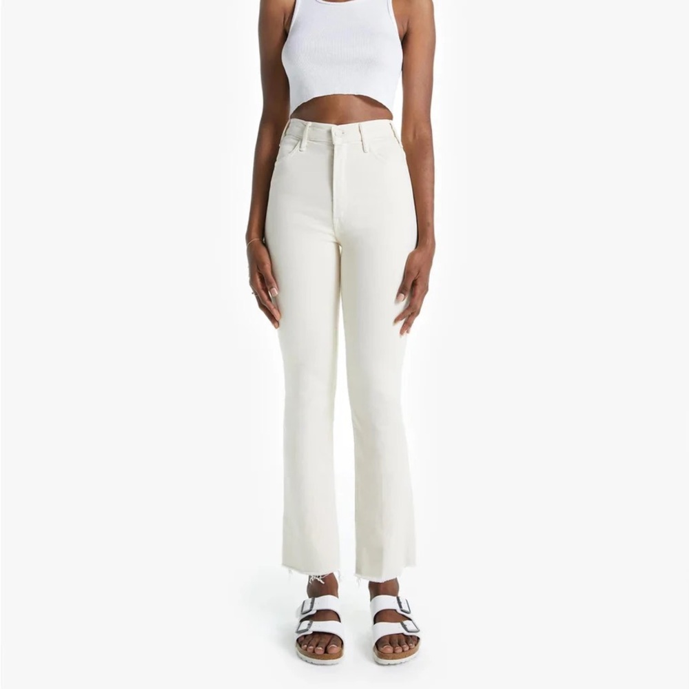 Mother Denim - The Hustler Ankle Fray in Ivory